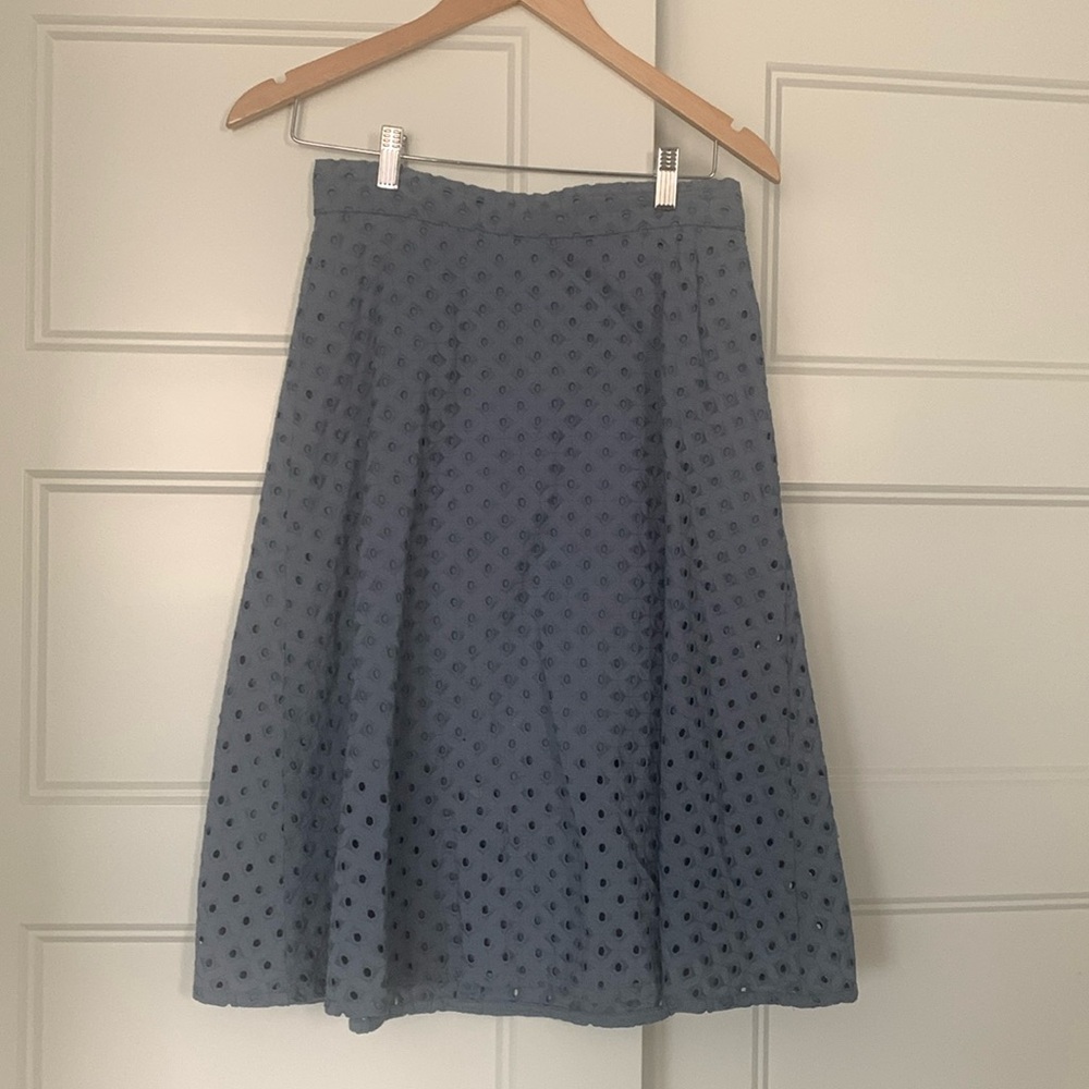 Blue/grey LOFT midi skirt